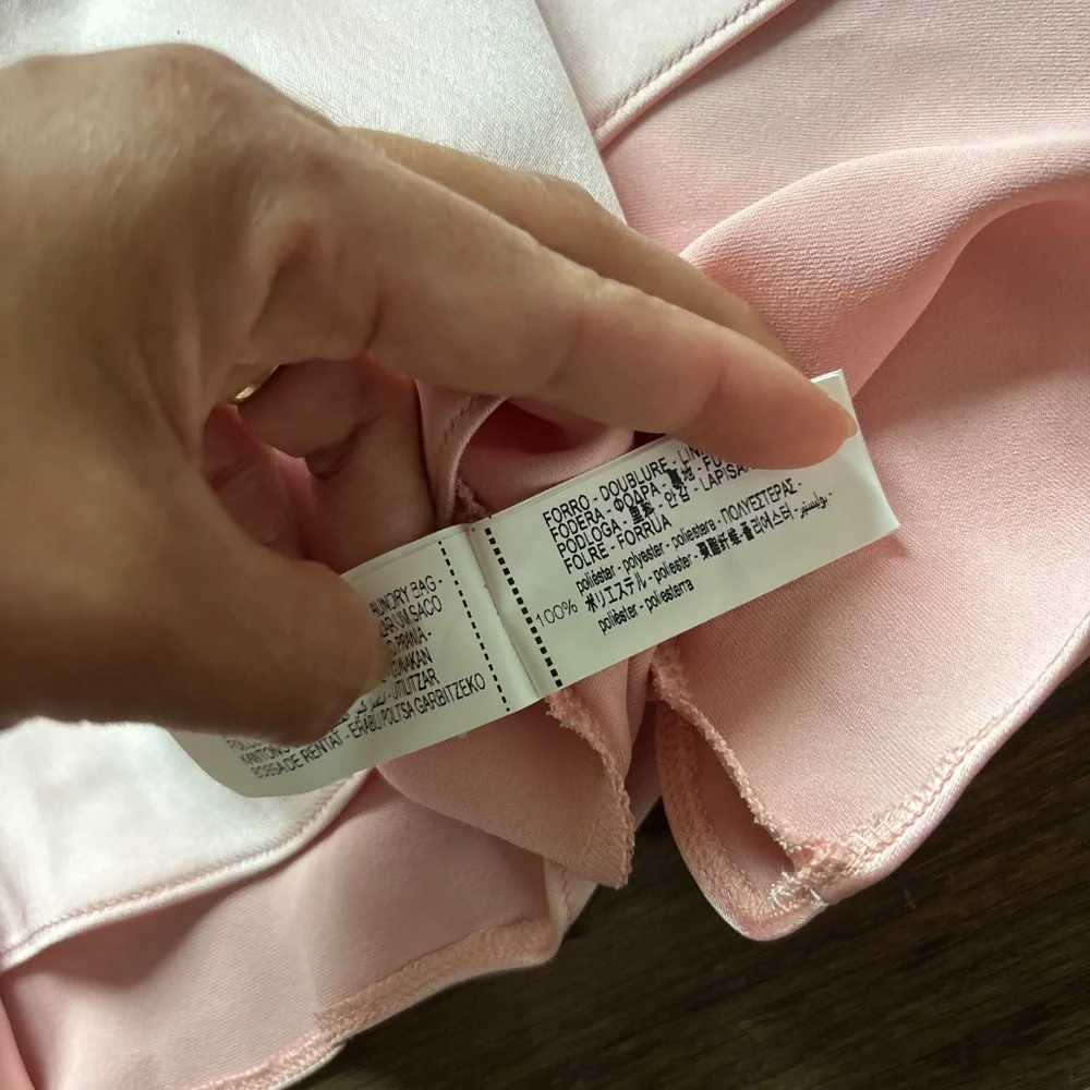 NWT Zara Pink Satin Slip midi Dress - Picture 9 of 11